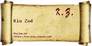 Kis Zoé névjegykártya